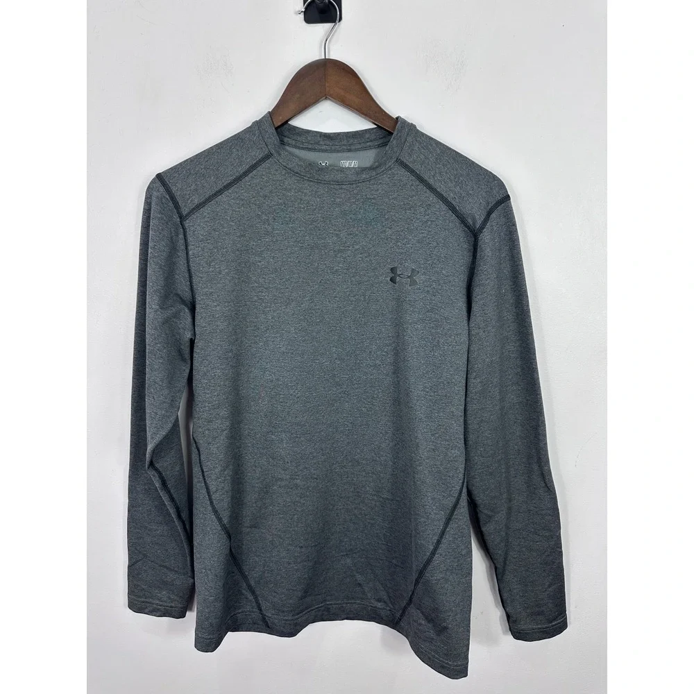 Under Armour ColdGear Shirt Mens Medium Gray Long Sleeve Fitted Base Layer Top